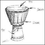 À l'aide de quoi cette peau est-elle tendue ?