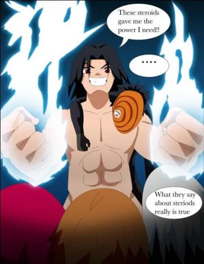 Voix off : "Et c'est ainsi que nous retrouvons l'agent fédéral Uchiwa dénudé (et on en connaît la raison) avec notre deuxième présentateur sur le dos, pourtant si rapide quand il s'agit de fuir. Comment a-t-il procédé pour l'arrêter ?"