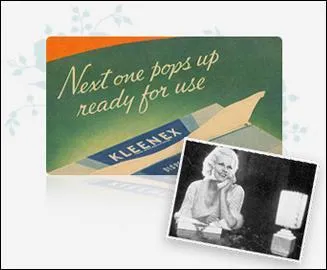 Vers les années 1930, les Kleenex ne sont pas que des mouchoirs, mais également ...
