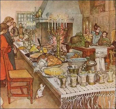 Qu'est-il de coutume de manger, depuis les années 1700, selon la tradition chère à Charles VII, pour le réveillon de Noël ?