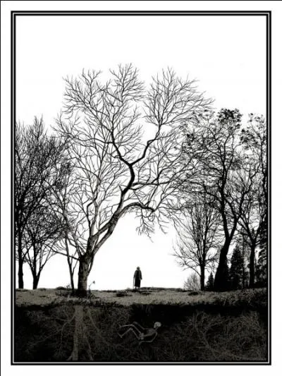 Ce dessin stylisé de Dan Mac Carthy rappelle un film récent qui a pour héros l'interprète de Harry Potter. Connaissez-vous ce film à l'ambiance très sombre ?