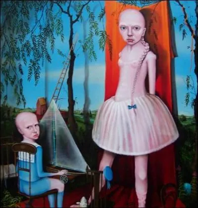 Heather Nevae, peintre britannique, a réalisé cette oeuvre étrange et dérangeante, qui peut faire penser à un film qui fut un grand succès. A votre avis, il s'agit de ?