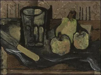 Qui a peint "Verre, fruits et couteau" ?