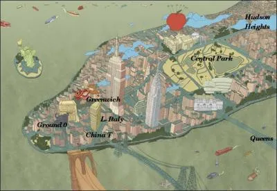 Ma sublime amie Nelda, partie de la Dominique, s'est échouée à Manhattan. Heureusement, elle y habite un secteur à l'opposé de Ground 0. Lequel est-ce ?