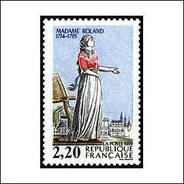 Ce timbre de 1989 a été émis en hommage à madame Roland, célèbre pour ses salons, mais quel était son nom ?