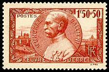 Ce timbre émis par la Poste en 1940 représente le général Galliéni, dans quel pays d'Afrique eut-il sa première nomination ?