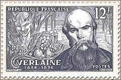 Sur ce timbre de 1951, vous avez reconnu Paul Verlaine, mais de lui et d'Arthur Rimbaud, lequel est né en 1844 ?
