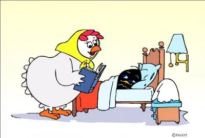 C'est la maman de ce même poussin qui l'endort avec un peu de lecture, en attendant le Père Noël. Mais quel est le nom de sa maman ?