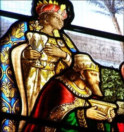 Les mages déposent au pied de l'enfant Jésus ...
