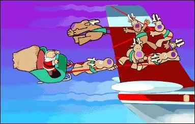 Un accident est si vite arrivé. Si le Père Noël portait un gilet jaune fluo, il risquerait moins la collision avec quel moyen de transport, comme dans ce dessin ?