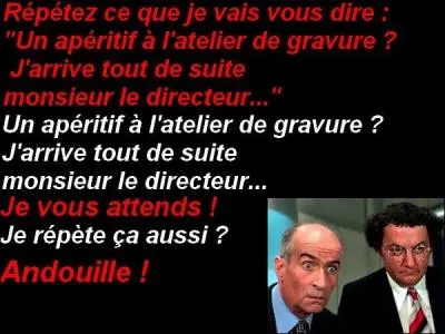 Qui donne la réplique en lettres rouges ?