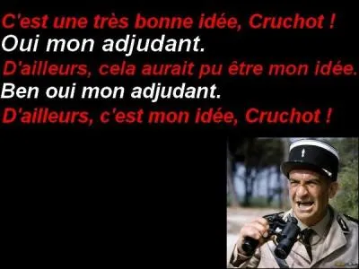 Qui donne la réplique en lettres rouges ?