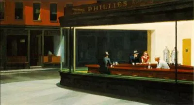 ... ses soirées au café, ... (Nighthawks). L'oeuvre est de :