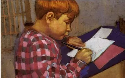 Qui a peint Baptiste écrivant ?