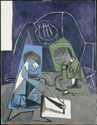 Qui a peint Claude dessinant Françoise et Paloma ?