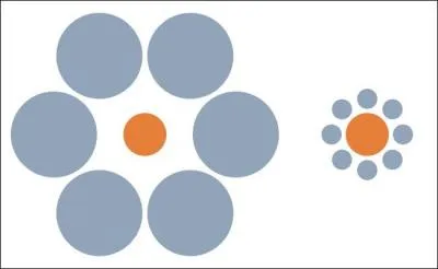 Les ronds orange ont-ils la même taille ?