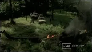 Qui se fait capturer par un autre groupe de survivants en assistant au crash d'un hélicoptère militaire ?