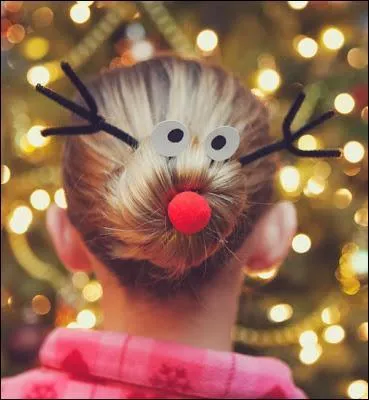 No&euml;l, tout les monde se fait beau en l'honneur de la f&ecirc;te ! Que voici une id&eacute;e charmante et r&eacute;ussie. Quel est le pr&eacute;nom du renne ainsi repr&eacute;sent&eacute; ?