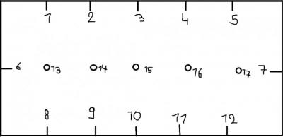 Quelles sont les lettres de manège qui se trouvent en 1, 2, 3, 4 et 5 ?