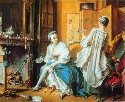 Qui a peint La dame à la jarretière devant la cheminée ?