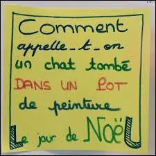 Le jour de Noël, comment appelle-t-on un chat qui est tombé dans la peinture ?