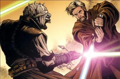 Qui remporta le duel opposant A'Sharad Hett à Obi-Wan, sur la planète Tatooine ?