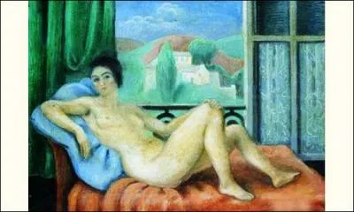 Qui a peint Nu allongé à l'oreiller bleu ?