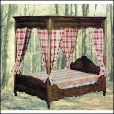 Ce même arrière-petit-fils était couché dans un ____ à baldaquin.