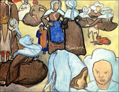 Qui a peint Femmes bretonnes et enfants ?