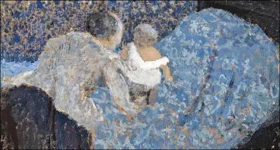 Qui a peint Grand-Mère et enfant sur un lit bleu ?
