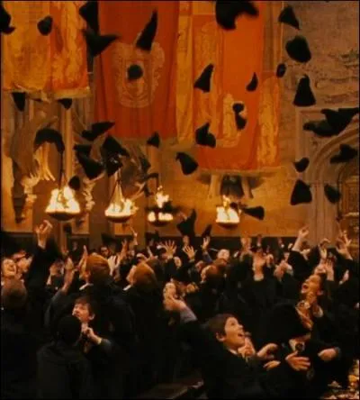 Et pour la route, mettez-moi encore le fameux chapeau pointu... Comme &agrave; Harvard, on le lance en l'air quand on a pass&eacute; et r&eacute;ussi nos examens... Une sc&egrave;ne visible dans :