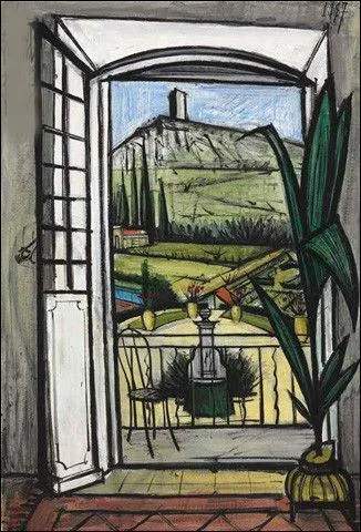 Qui a peint La Baume, fenêtre ouverte sur la fontaine ?