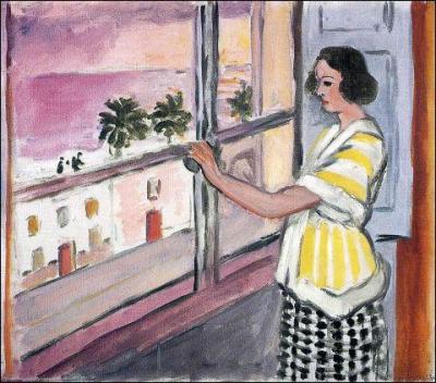 Qui a peint Femme à la fenêtre au coucher du soleil ?
