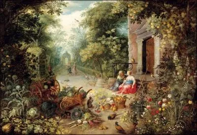 Sur la gauche, le jardin potager avec ------, ------- et --------.