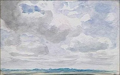 Qui a peint "Etude de ciel avec gros nuages blancs et gris" ?