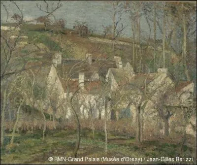 Qui a peint "Les toits rouges, coin de village, effet d'hiver" ?