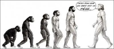 Que semble dire ce personnage, dos au précipice ?