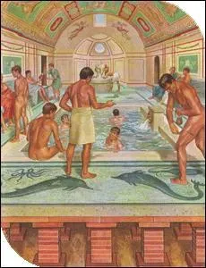 Quel système sert de chauffage aux thermes ?