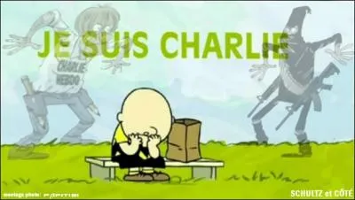 ''Bafouer notre liberté d'expression 
C'est s'en prendre à toute la nation 
On est -------------------------- 
Et on te dit : "Moi aussi / JE SUIS CHARLIE"