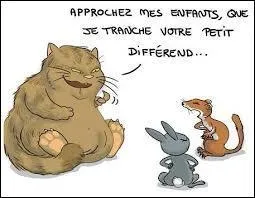 De quelle fable de La Fontaine sont tirés ces vers : "Un saint homme de chat, bien fourré, gros et gras..." ?