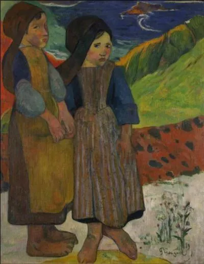 Qui a peint "Deux fillettes bretonnes près de la mer" ?