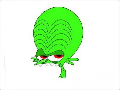 Dans "Les Zinzins de l'espace", comment se nomme le personnage vert ?