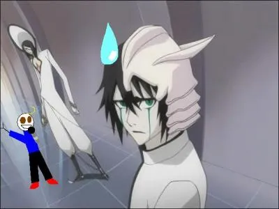 - Eh... Ah ! Ulquiorra Schiffer ! J'avais justement envie de vous parler ! 
- C'est pas vrai...
- Est-ce que je peux savoir quel est votre rang ?