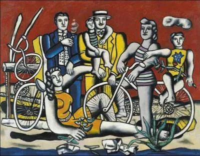 Qui a peint "Les Loisirs sur fond rouge" ?