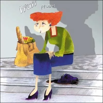 Vous en êtes à votre deuxième journée et vous êtes allée à l'épicerie même si vous êtes épuisée par les obsessions. Vous ressemblez à la dame de la photo mais quand vous mangerez, que se passera-t-il ?