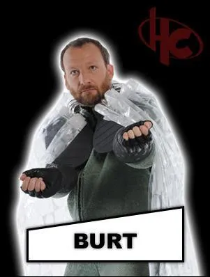 Quel est le nom de super-héros de Burt dans la mi-saison 1 ?