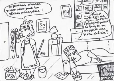 Elle se met d'un coup à dire que le salon n'est pas pratique et que l'escalier est mal placé. Ce qu'elle pense :