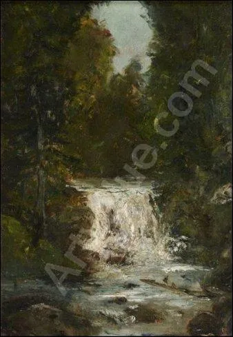 Qui a peint "Cascade dans un sous-bois" ?