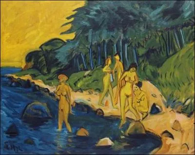 Qui a peint Baigneuses à la Baie, l'été, en mer Baltique ?