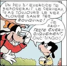 En avalant des cacahuètes, il peut se transformer en super-héros. Il s'agit du neveu de Dingo, qui est-ce ?
